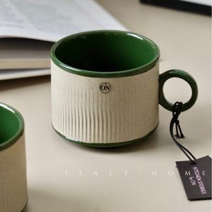Taza de <span class=keywords><strong>Café</strong></span> Rústica Byon Matcha, Estilo Nórdico, Ideal <span class=keywords><strong>para</strong></span> Latte Art, Diseño Sueco de Alta Estética, Taza Simple con Textura y Patrón - Product Image 1