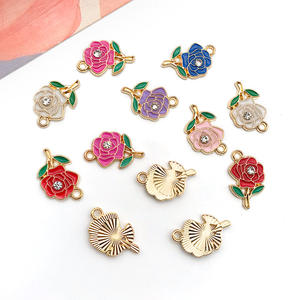 Accessoires de bijouterie DIY en cuivre brillant rose à 6 couleurs, effet goutte d'huile, LED, pendentif pour chaîne de téléphone portable, porte-clés, matériau sûr pour poupée - Product Image 3