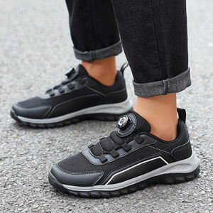 Mens Breathable Mesh Outdoor Hiking <b>Shoes</b> Rotary Knob Quick Lacing Anti <b>Slip</b> Sole For Trekking Walking And Daily Travel - Product Image 3