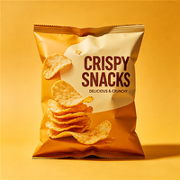 Sachet refermable PE de style oreiller avec fermeture éclair, gaufrage et thermoscellage hermétique pour chips et snacks croustillants