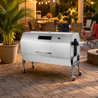 Barbecue en acier inoxydable 201/304, 60 kg, allumage piézoélectrique, grande capacité de cuisson, idéal pour griller le porc/l'agneau/le poulet