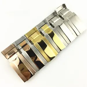 Boucle de bracelet de montre 16mm 18mm pour Rolex <span class=keywords><strong>Submariner</strong></span> GMT Master Daytona Water Ghost Fermoir de sécurité pliant en métal en <span class=keywords><strong>acier</strong></span> inoxydable - Product Image 3