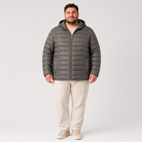 Chaqueta Acolchada de Plumón para Hombre, con Capucha, Cierre Completo, Bolsillos con Cordones, para Invierno, Tallas Grandes y Extra Grandes, 6XL 7XL