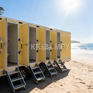 Remorque toilettes portables conformes ADA pour personnes à mobilité réduite, toilettes publiques, remorque sanitaire pratique, remorque toilettes noire - Product Image 5