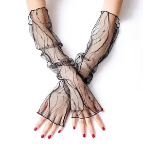 Sarung Tangan Penggunaan Ganda Sarung Tangan Anti-UV Musim Panas Sarung Tangan Sejuk Kain Sutra Kaus Kaki Sarung Tangan Sutra Es untuk Wanita Seksi