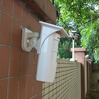 Sensor de Microondas PIR con Cable de 12-24 V, Resistente al Agua para Exteriores, Alcance de Detección de 12 m, Anti-mascotas, Anti-máscaras, para Sistema de Alarma Antirrobo
