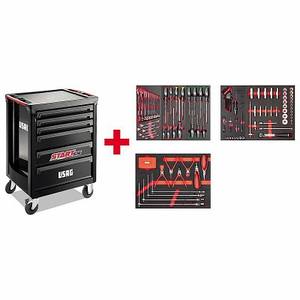 Gabinete de almacenamiento de herramientas StarTech 516 con ruedas y juego de herramientas para uso en taller - Product Image 1