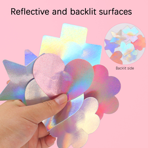 Offre Spéciale jetable holographique mamelon décoration seins couverture Sexy mamelon Pasties <span class=keywords><strong>autocollant</strong></span> pour Festivals de musique - Product Image 2