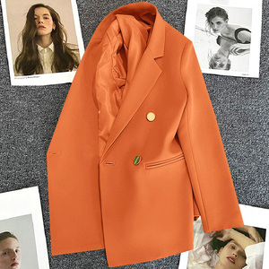 Nouveau femmes mode veste haut revers col luxe bouton <span class=keywords><strong>Blazer</strong></span> haut grande taille femme élégant costume manteau - Product Image 2