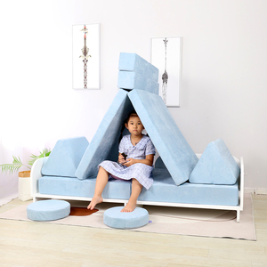 Support en bois 2 ensembles jouer canapé chambre salle de jeux ensemble imaginatif garçon fille créatif canapé enfants Convertible enfants canapés en mousse - Product Image 1