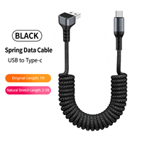 Kabel Pengisian Cepat Tipe-C Retraktil Sudut Kanan Bahan Nylon 1.5m untuk iPhone 17 dan Perjalanan Mobil (Harga Grosir)