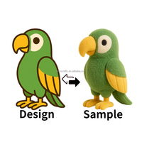 Fabricant de peluches personnalisées OEM, jouet en peluche perroquet, animal en peluche personnalisé pour enfants, cadeaux éducatifs, projets sur le thème du zoo