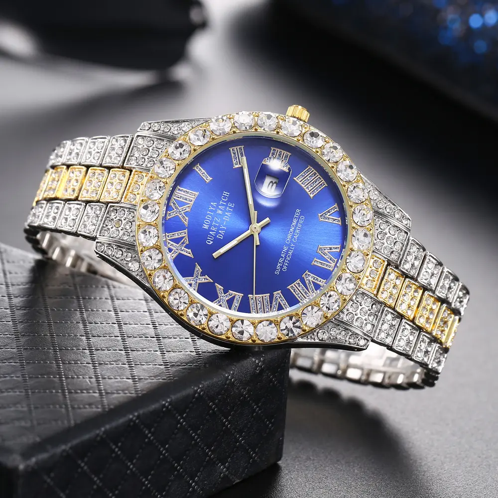 wholesale fashion watches new arrivals 2023 diamond men quartz watches iced out watch for men