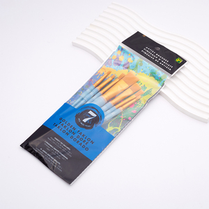 7Pcs Sơn Bàn Chải Nylon Tóc Đầy Màu Sắc Silicone Pha Lê Penholder 7 Các Loại Khác Nhau Sơn Bàn Chải Thiết Lập Cho Trẻ Em - Product Image 4