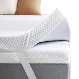 Surmatelas en mousse à mémoire de forme en gel haute densité ventilé pour soulager les maux de dos, avec housse amovible douce - Product Image 1