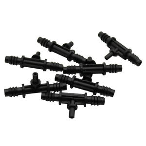 Conector en T de Plástico Negro para Tubo Capilar de 6mm, Extremo Plano, Accesorio de Riego por Goteo, Unión para Tubería de Agua - Product Image 4
