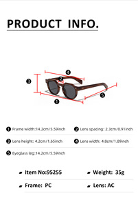 2025 Retro đinh tán trang trí vòng ống kính người đàn ông kính mát dày kính khung kính phụ nữ ngoài trời cổ điển đơn giản kính xg95255 - Product Image 5