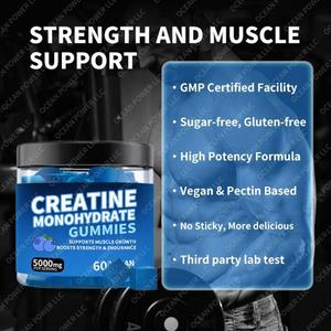 Hot bán hỗ trợ tùy chỉnh Pre tập luyện bổ sung cơ bắp Creatine Monohydrate Gummies 5000mg năng lượng thúc đẩy Creatine Gummies - Product Image 2