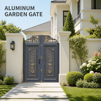 Portail de jardin coulissant automatique en aluminium, électrique, étanche, pour villa, cour, parc, intimité totale, design moderne, direct usine
