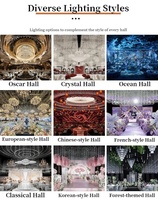 Lustre de plafond en cristal K9 multi-anneaux incurvé sur mesure, grand luminaire décoratif LED moderne pour hall d'hôtel et réception