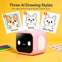 Touchscreen AI Mini-Drucker für Kinder WLAN-Direktverbindung Tintenloser Thermodrucker Tragbarer Etikettendrucker für DIY-Journaling & Aufkleber