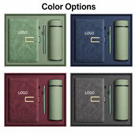 Coffret Cadeau Exécutif A5 en Cuir PU Vieilli avec Journal, Stylo Métallique et Bouteille Isotherme à Boucle Dorée pour Bureau et Entreprise