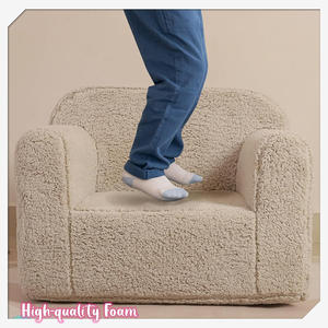 OEM Custom Toddle & <span class=keywords><strong>Kids</strong></span> Weiche Sherpa Sofa Couch, kuschel iger Kleinkinds chaum Stuhl Kinder Lese stuhl für Jungen und Mädchen, hellgrau - Product Image 4