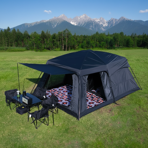 <span class=keywords><strong>Tente</strong></span> familiale imperméable en tissu Oxford pour 5, 8 ou 12 personnes, avec deux chambres et un séjour, pour le camping en plein air, quantité minimale de commande faible, personnalisable. - Product Image 1