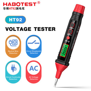HABOTEST HT92 เครื่องทดสอบแรงดันไฟฟ้าแบบดิจิตอล 0-600V จอแสดงผล LCD การตรวจจับ AC ใช้ในบ้าน - Product Image 1