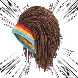 <span class=keywords><strong>Bonnet</strong></span> <span class=keywords><strong>Rasta</strong></span> Jamaïcain en Polyester Bottcoola avec Dreadlocks, Perruque et Barbe <span class=keywords><strong>Rasta</strong></span> Tricotées Hip Hop Amusantes pour Hommes et Femmes pour Halloween - Product Image 3