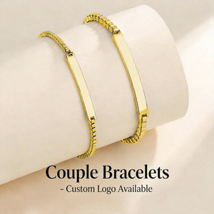 Braccialetti Personalizzati per Coppie, Gioielli in Acciaio Inossidabile Incidibili per Innamorati e <span class=keywords><strong>Migliori</strong></span> Amici - Product Image 1
