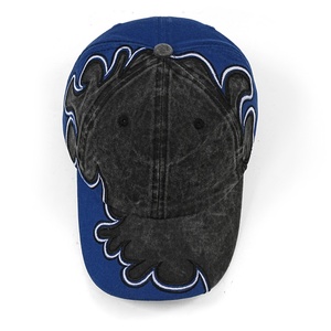 Gorra Snapback Personalizada de Algodón Lavado con Parche de Llama Bordado, Estilo Vintage Desgastado, Gorra de Béisbol para Hombre, Gorras Deportivas Urbanas - Product Image 2