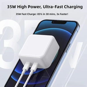 Chargeur rapide <span class=keywords><strong>USB</strong></span>-<span class=keywords><strong>C</strong></span> double port 40W 5V/3A 15A PD avec prise US/EU pour téléphone portable, ordinateur portable, écouteurs, design pliable et rétractable pour les voyages - Product Image 6