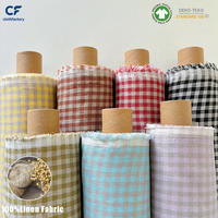 Tissu tissé 100 % lin couleur unie écologique au mètre pour rideaux, robes, nappes, couture et décoration intérieure
