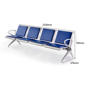 Chaises d'attente de conception moderne, bon marché, de bonne qualité, pulvérisation, 4 places, chaise d'attente pour barbier - Product Image 3