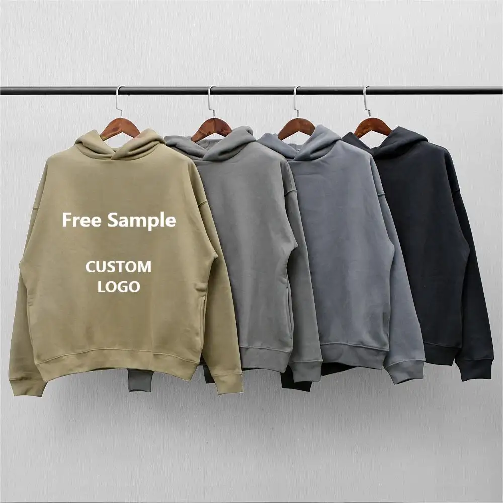 NO String Custom 100% Cotton Blank Heavy Weight Vendors Hoodie Drop Shoulder Oversized 350 Gsm Fleece Vintage Unisex Hoodie