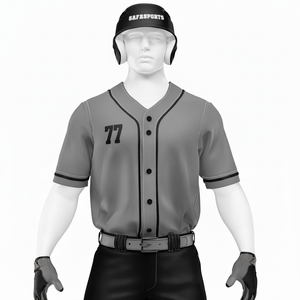 SAFASPORTS Conjunto de Uniforme de Béisbol para Hombre, Número 77, Manga Corta, Transpirable, Poliéster, Corte Regular, para Todas las Temporadas - Product Image 1