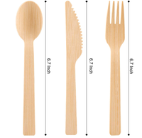 Ensemble de couverts en bambou biodégradable écologique fourchette jetable cuillère couteau pour camping aventures en plein air
