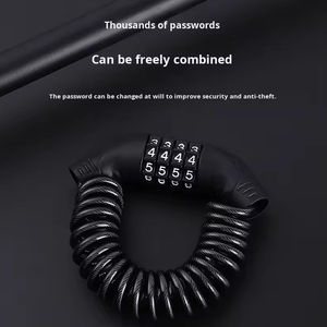 Candado para Casco Clásico con <span class=keywords><strong>Cadena</strong></span>, Combinación de 4 Dígitos, Candado para Casco con Contraseña, Cable de Acero Resistente al Agua, Candado Antirrobo para <span class=keywords><strong>Bicicleta</strong></span> - Product Image 3