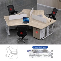 BGZ-237X Bureau de personnel multi-postes, table de travail créative, mobilier de bureau moderne et simple pour employés, forme irrégulière
