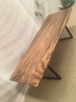 Plateau de table en bois massif de Raintree, forme naturelle, design unique, bord naturel, pour table à manger