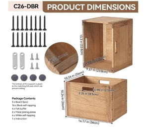 Thiết Kế Tiểu Thuyết Lưu Trữ Gỗ Cube Giỏ Thùng Tổ Chức Cho Nhà Sách Quần Áo Đồ Chơi Modular Mở <span class=keywords><strong>Cubby</strong></span> Lưu Trữ - Product Image 2