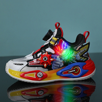 Baskets Cema pour garçons, motif dessin animé Spider Ultraman, antidérapantes, avec lumières LED colorées, légères, respirantes, confortables, tige en cuir synthétique