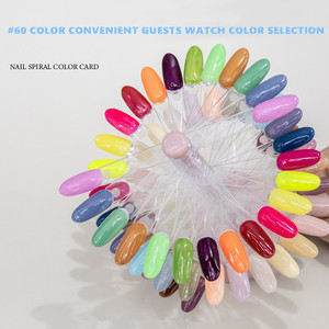 Nuancier portable professionnel 60 couleurs en spirale circulaire pour ongles – Échantillons de couleurs et bâtonnets de présentation - Product Image 4