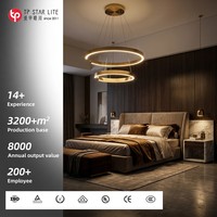 Lustres suspendus modernes nordiques en aluminium, linéaires, de luxe, à LED, ronds, dorés, grand format, à intensité variable, pour la vente en gros