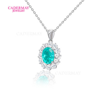 Cadermay Sterling Silver Necklace With Colored Gemstone Flower Pendant For Women Party Jewelry - Product Image 5