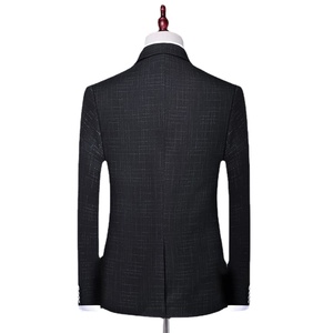 Nouveau <span class=keywords><strong>Costume</strong></span> de Mariage Décontracté à <span class=keywords><strong>Carreaux</strong></span> pour <span class=keywords><strong>Homme</strong></span>, Ensemble <span class=keywords><strong>3</strong></span> Pièces, Coupe Slim, Respirant, Plissé, Idéal pour le Bureau, les Banquets et les Occasions Formelles - Product Image 3