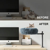 Hauteur réglable 360° °   Lit de bureau rotatif pour chat, écologique, en matériaux de haute qualité, gain de place, nid suspendu à fixer sur table pour chats