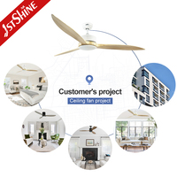 1stshine ventilateur de plafond led 230v 64 pouces moteur cc simple bois massif 3 pales ventilateur de plafond décoratif avec lumière
