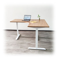 Bureau électrique à 3 pieds réglables en hauteur, hauteur réglable à 90 degrés, forme en L, pour s'asseoir comme au bureau